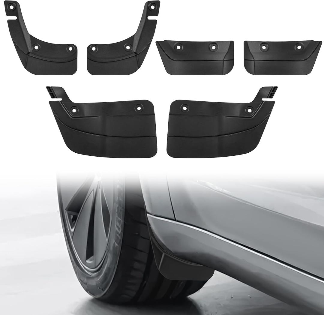 frani Upgraded Integrated Mud Flaps Designed for Tesla Model 3 Highland 2024-2026,All Weather Guards, No Drilling/Tape Required(Set of 6)