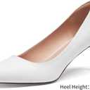 Elisabet Tang Kitten Heel Low Pumps 2.4 Inch Closed Pointed Toe Short Sexy Comfort Women Dressy Shoe at Work Office Date Prom Party Wedding Church White Size 8