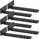 Shelf Brackets Heavy Duty, 5mm Thick Rustic Shelf Brackets for Custom Wood Shelves, 12 Inch Solid Steel Black Shelf Brackets with Hardware Needed (6Pcs)