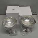 Hapivida Ice Cream Cup, 4Pcs Stainless Steel Serving Dessert Bowls Cups Sauce Bowls Mini Round Footed Yogurt Snack Candy Cups for Salad Fruit Pudding Christmas Party