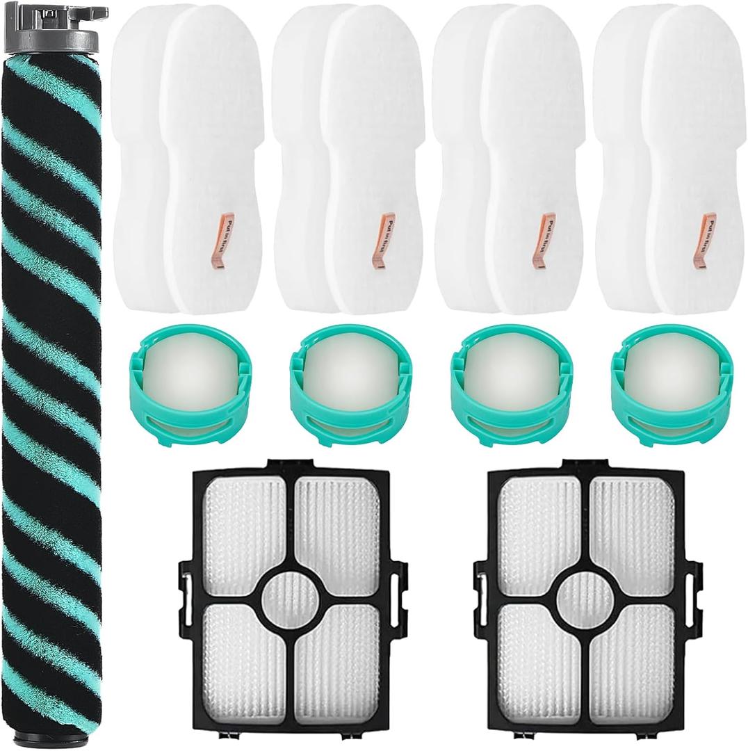 HZ4002 Replacement Filter Kit For Shark Power Detect Ultra-Light Corded Stick Vacuum HZ4002 HZ4000,1 Roller Brush, 2 Pack Hepa Filters+ 4 Pack Foam & Felt Filters + 4 Aroma
