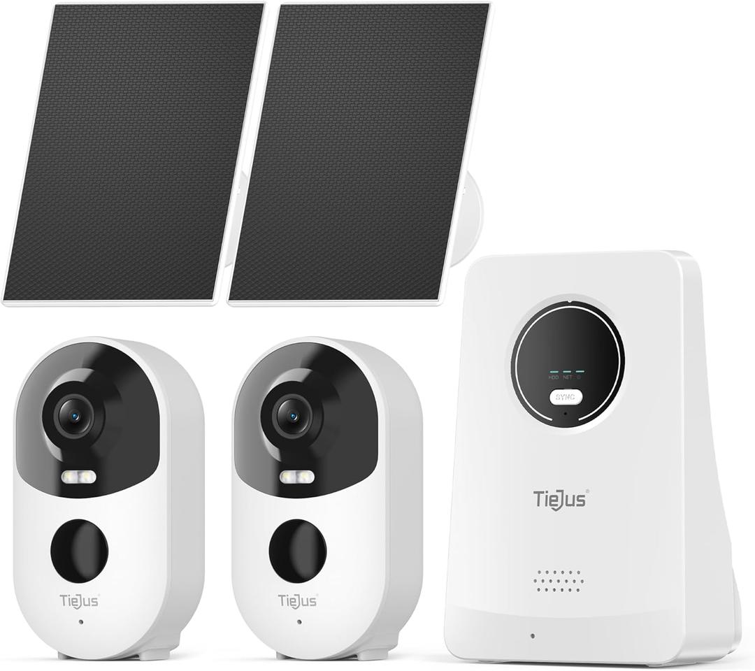 3K 4MP Security Cameras Outdoor Wireless, Solar Powered Cameras for Home Security, No Subscription, Smart Detection, Color Night Vision, 2-Way Talk, 2.4/5GHz WiFi