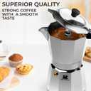 Cafe Du Chateau Moka Pot Espresso Maker - Makes 6 Espresso Cups - Stovetop Coffee Percolator with Clip Measuring Spoon - Ideal Cuban & Italian Coffee Maker