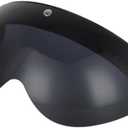Soman Universal 3-Snap Visor Retro Pilot-Style for Open Face Motorcycle Helmet (Deep Smoke)