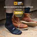 Crew Work Socks Sweat-Wicking, Durable Wool Socks for Long Shifts Up to 8" Boots Made in USA (Black)