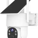 4G LTE Cellular Security Camera Wireless Outdoor, No WiFi Needed, with SIM Card and One Year Unlimited Data Plan, Solar Powered, 360 Live View, 2K Color Night Vision, Motion Detection