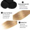 Tone Black And Blonde Human Hair Bundles 1B/27 Straight Bundles 14 16 18 Inch Unprocessed Knotless Human Hair Extensions For Women 50g/Bundle Total 150g