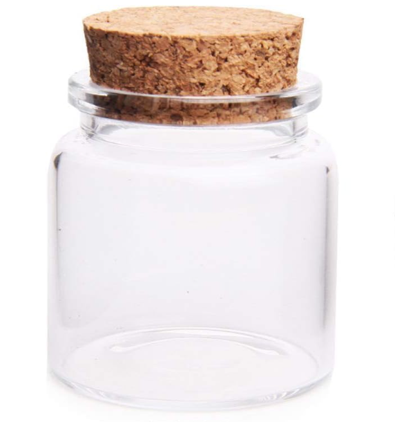 Small Glass Bottle with Cork Lid