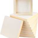 FSWCCK 10 Pack 6 x 6 inch Wood Panel Boards, Unfinished Wood Canvas Panels for Crafts, Painting Canvas, DIY Art Projects, Pouring, Arts Use with Oils, Acrylics
