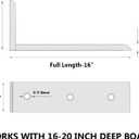 2-Pack 16 Inch Countertop Support Brackets, Heavy Duty L Brackets for Quartz/Wood/Laminate/Granite Countertops | 3/8" Thick Metal Steel | Frosted Black Powder Coated