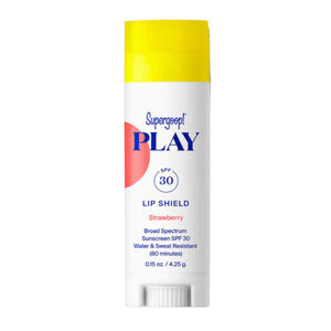 Supergoop! PLAY Lip Shield SPF 30 with Strawberry - 1 Pack - Lip Balm - Moisturizing Treatment For Dry Cracked Lips - Broad Spectrum UV Protection