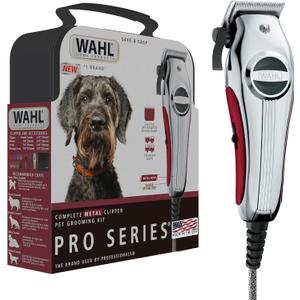 Wahl USA Pro Series All Metal Corded Dog Grooming Kit, an Ultra Quiet Dog Clipper with Metal Housing for Quieter and Cooler Operating - Model 3026335