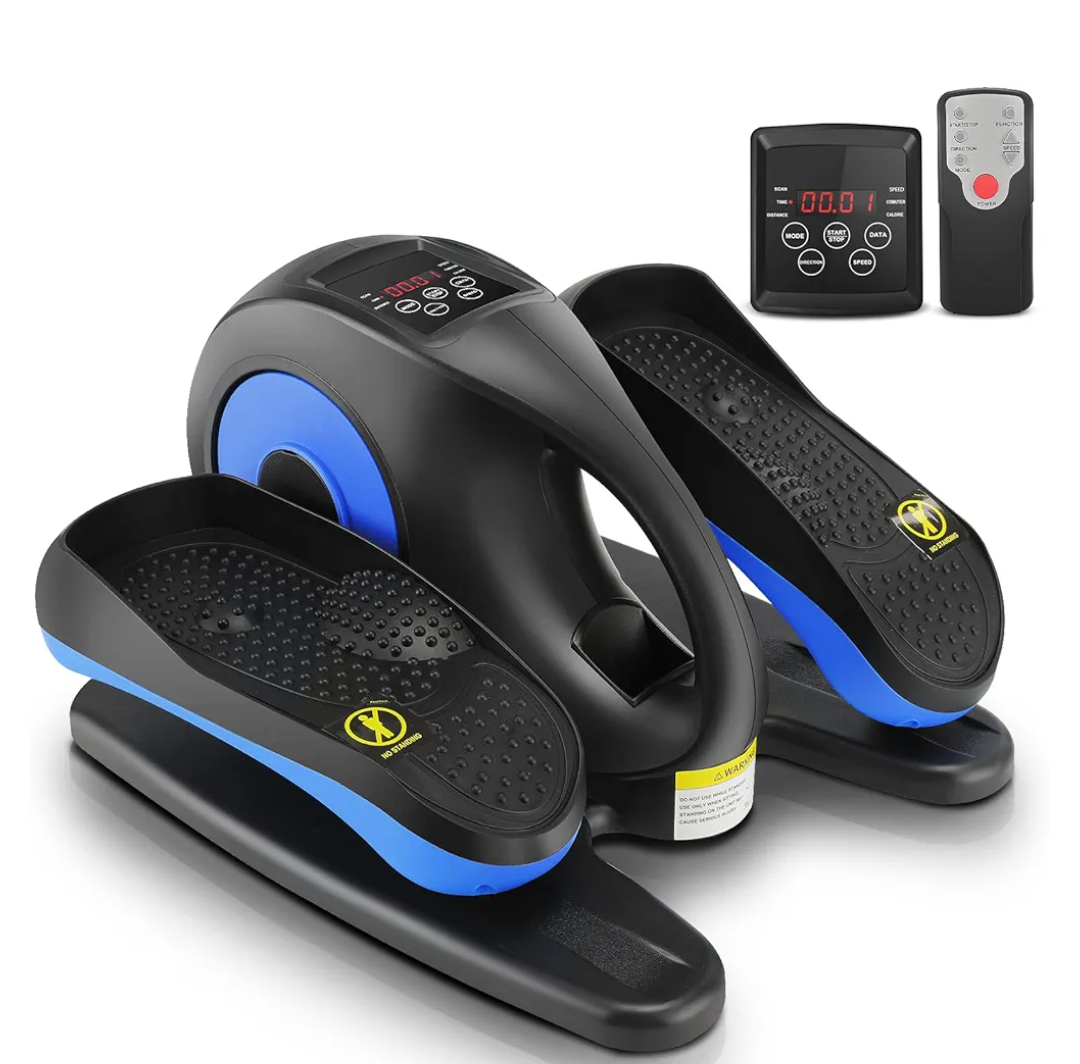 ANCHEER Under Desk Elliptical, Electric Ellipse Leg Exerciser While Sitting for Seniors Adults, Quiet Portable Motorized Seated Foot Pedal Exerciser with Remote Control for Home Office Use