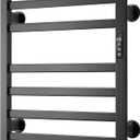 Electric Towel Warmer Wall Mounted, 6 Bar Heated Towel Rack with Intelligent Timer & Temp Control, Plug-in/Hardwire, Left and Right Compatible
