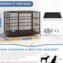 Dosker 37" Metal Dog Crate for Small Dog,Open Top Indoor Kennel with Wheels