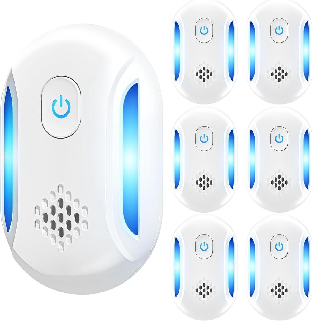 Pest Indoor Repeller, Plug-in Control Device Electronic Repellent for Rodent, Mice, Rats, Roaches, Bugs, Ants, Spiders, 2 Mode Switching (6 Pack)