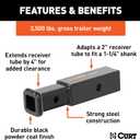 CURT Manufacturing 45770 2" to 1-1/4" Receiver Adapter