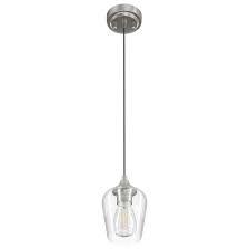 CO-Z Brushed Nickel Modern/contemporary Clear glass Cylinder Mini Hanging Pendant light