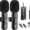 OSA Wireless Lavalier Microphone, Wireless Microphone for iPhone, Android Phone, Camera, Clip-on Plug & Play Auto-sync and Noise Reduction for Video Recording, Interview