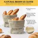 2pack Reusable Beeswax Bread Bags Home-Baked Food Storage for Sourdough BagZippers Sticker Rotating buckle Seals Triple Protect Cotton Beeswax Food Bag. Bread Bags for Homemade Loaf Sourdough