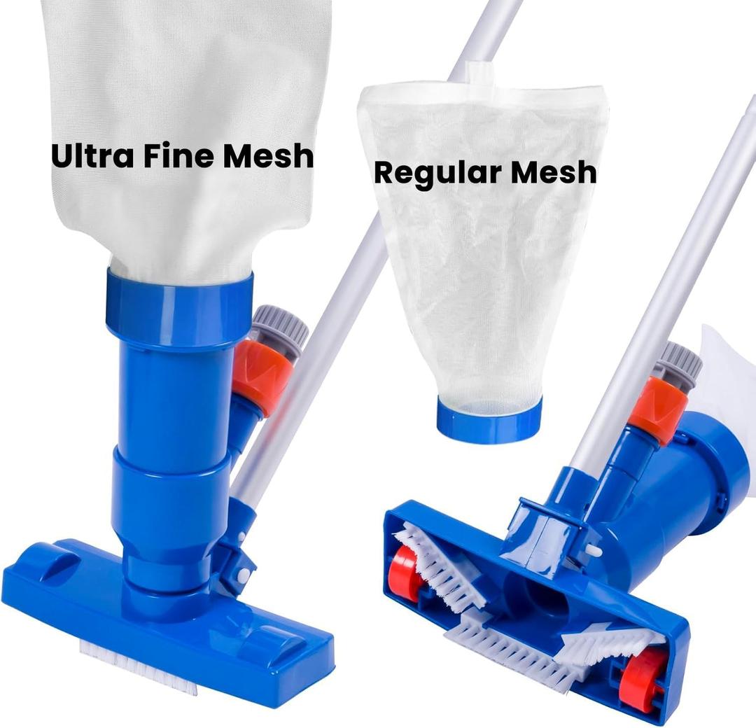 Sepetrel Upgraded Swimming Pool Spa Jet Vacuum Cleaner with Brush & 56" Pole,for Above Ground/Inflatable Pool,Hot Tub,Pond, Spa, Lake and Fountain