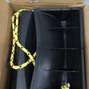 Dual Wheel Chocks, Light Non-Slip Wheel Stoppers with Nylon Rope Yellow Reflective Tape, Wheel Block for Lightweight Travel Trailer, Light Truck, Car, Tractor, Lawnmower 1 Pair, Black&Yellow