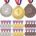 XIPEGPA 24 PCS Winner Awards Medals Gold Silver Bronze Award Medals with Neck Ribbon Medal Bulk 2 Inch for School Class Awards Competitions Sport Party