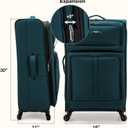 U.S. Traveler Anzio Softside Expandable Luggage with Spinner Wheels, Teal, 30-Inch Large