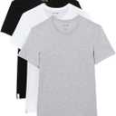 Lacoste Men's 100% Cotton Slim Fit Crew Neck Undershirt, 3-Pack (Medium, White/Dove Grey/Black)