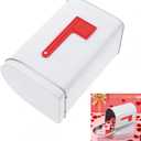 6.13x4.40x3.69in Tinplate Small Storage Mailbox, Present Mail Box Decorative Outdoor Letter Can Play Mail Box for Cards, DIY Custom Mailbox for Role Playing and Handicraft