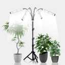GHodec Grow Light with Stand, 200W 6000K Full Spectrum Gooseneck Floor Plant Light for Indoor Plants Growing,5 Dimmable Levels & Auto On/Off Timer, Tripod Stand Adjustable 15-48 in