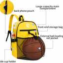 Basketball Backpack with Separate Ball Compartment & Shoe Storage - Durable Sports Bag for Kids & Youth, Water-Resistant Gym Bag for Soccer, Volleyball, and Basketball Gear Training, One Size