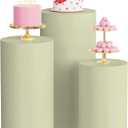 Wokceer Spandex Cylinder Stand Covers for Party - 3pc Set Sage Green