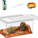Reptile Terrarium kit,12"*7"*6" Reptile Breeding Box, Magnetic Acrylic Enclosure，for Tarantula，Hermit Crab，Jumping Spider，Iguana，Leopard Gecko，Bearded Dragon, Insect,Scorpions.(30*18*15 cm）
