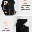 baleaf Women's Thermal Fleece Lined Leggings with Pockets Ankle Zip Reflective Water Resistant High Waisted Warm Snow Pants (Black)