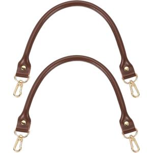 uxcell Leather Purse Strap, 2Pcs 400mm/15.75" Cowhide Purse Replacement Handle for Women's Handbag Underarm Bag Tote (Dark Brown)