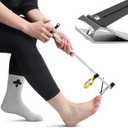 Long Handled Toenail Clippers Wide Jaw Opening, Free Bending, for Thick Nails, for The Seniors, Overweight, Disabled with Arthritis, Easy Reach Pedicure Auxiliary Tools (17" with Magnifier) (2.0-Upgrade-S-17")