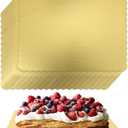 15 Pack 19 x 14 Inch Greaseproof Rectangle Cake Boards, Premium Corrugated Single Wall Cake Base Board Half Sheet Cake Board for Sheet Cake, Dessert Base, Cupcake and Cake Pizza(Gold)