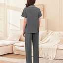 Ekouaer Women's Pajama Sets Short Sleeve V Neck Sleepwear Nightwear Soft Pjs Lounge Sets with Pocket Size S