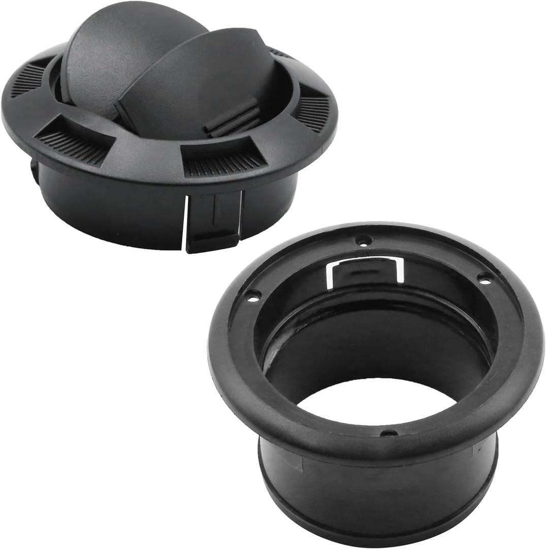 EATAKWARD 75mm Universal Air Conditioning Warm Air Vent Deflector, Round Dashboard Air Vent for Car RV Without Grilles (Black)