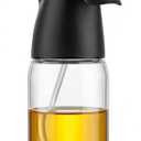 8.5oz Glass Oil Sprayer for Cooking - 1 Pack Refillable Olive Mister for Air Fryer Grilling Kitchen Gadget Black