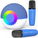 Mgaolo Mini Karaoke Machine for Kids Adults,Portable Bluetooth Speaker with 2 Wireless Microphones,Gift Toys with MP3 Player for Boys Girls 3-12 Year Old Birthday Family Home Party Present (Blue)