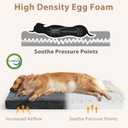 JOEJOY XL Dog Beds Large Sized Dog, Orthopedic Big Dogs Crate Bed with Washable Removable Cover, Extra Thick Egg-Crate Memory Foam Pet Beds up to 80 lbs, Grey, 41"x27"
