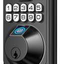 TEEHO TE002 Fingerprint Door Lock - Keyless Entry Electronic Keypad Deadbolt with 2 Backup Keys - Auto Lock - Easy Installation - Smart Locks for Front Door - Matte Black