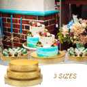Wenqik 3 Pcs Cake Stand 16'' 14'' 12'' Round Metal Cake Stand Bases Display Holder Cookies Fruit Serving Tray Candy Display Plate Cupcake Dessert Pastry Riser for Wedding Birthday Party(Gold)