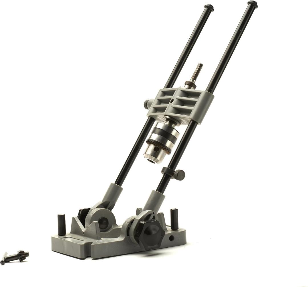 Kings County Tool Portable Drill Guide Jig | Convert Hand Drill to Drill Press | Bore Up To 45-Degree Angles | 3/8-Inch Shaft and Chuck | 5-Degree Increments | Depth Stop Included