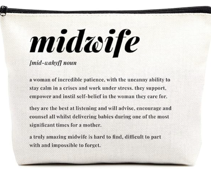 RYYCDOI Midwife Doula Gifts, Midwife Definition Makeup Bag Gifts for OBGNY Doctors Nurses, Pediatrician Obstetrician, Gynecologist Midwife Appreciation Gifts for Women, Midwife Cosmetic Bag Pouch