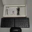 Foldable Keyboard and Mouse, EDJO Folding Wireless Keyboard Mouse Combo with Phone Holder, 2.4G Wireless and Bluetooth, USB-C Rechargeable Portable Combo for iOS Android Windows Mac OS