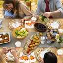 168Pcs Fall Thanksgiving Paper Plates and Napkins for Thanksgiving Fall Theme Autumn Leaves Pumpkin Party Supplies