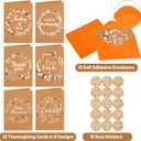 3 x Fancy Land Kraft Thanksgiving Cards with Envelopes Rustic Fall Wreath Thank You Cards Assortment for Autumn Party Supplies 12Pcs